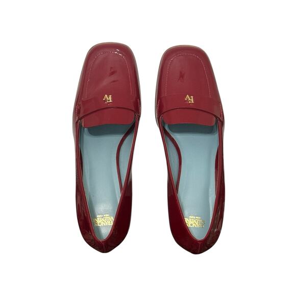 New! Frances Valentine Patent Leather Twiggy Red Block Heel Loafers - Size 11 - Picture 4 of 14